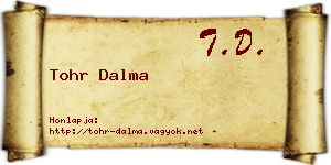 Tohr Dalma névjegykártya